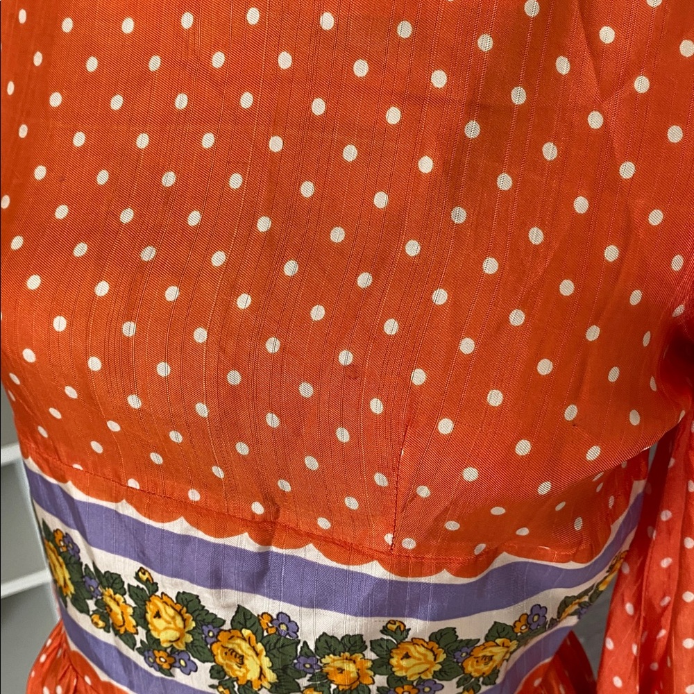 Vintage 1960s Orange Silk Mini Dress - Picture 3 of 15